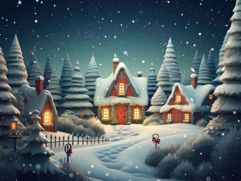 House Near in Winter Landscape with Snow Graphic by Fox Design ...