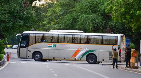 Pak Bus For Lahore Leaves Delhi India News The Indian Express