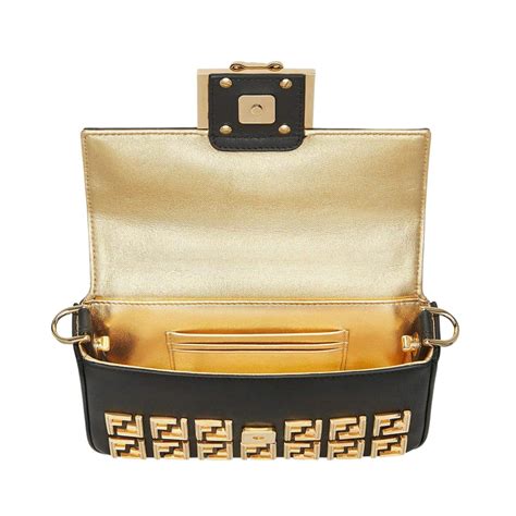 Fendi Brooch Mini Baguette Fendace Bag