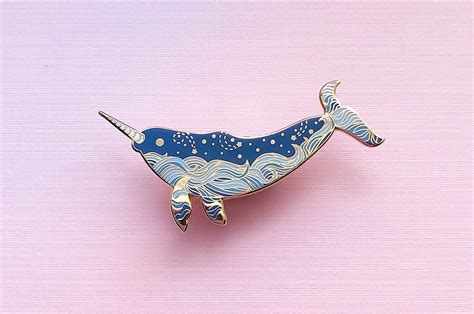 Starry Narwhal Enamel Pin Etsy