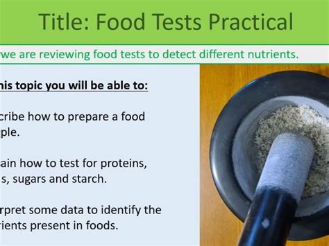 Food Tests Practical Revision GCSE Biology Teaching Resources