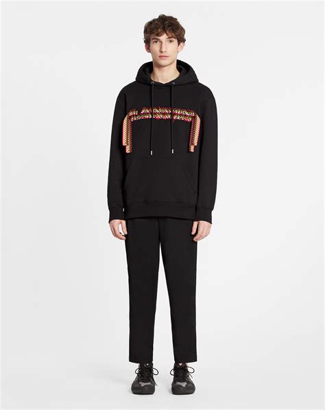 Oversized Embroidered Lanvin Curb Lace Hoodie Black Lanvin