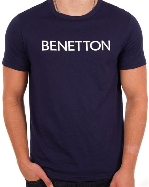 Benetton Logo T Shirt Navywhite 80s Casual Classics