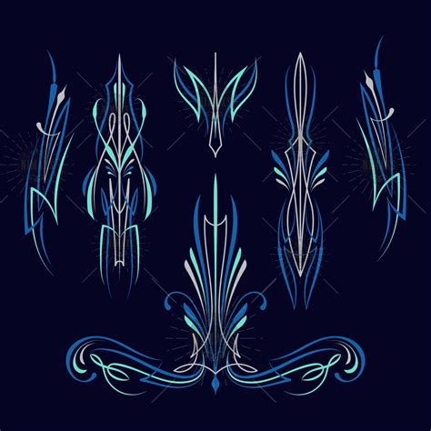 Blue Pinstriping Svg Motorcycle And Car Pinstripe Old School Etsy