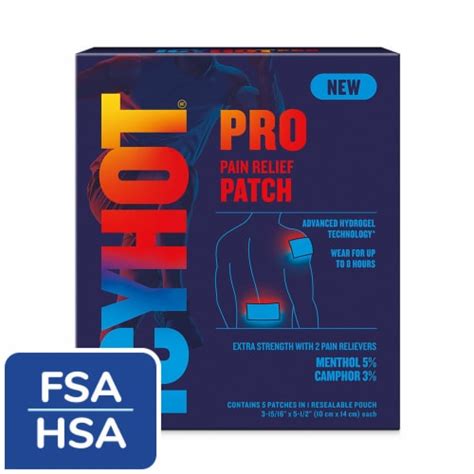 Icy Hot Pro No Mess Pain Relief Patches With Menthol Camphor