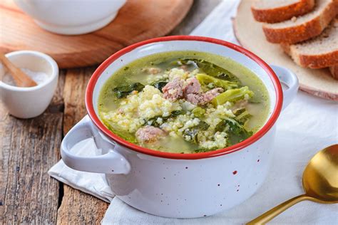 Turkey Sausage, Broccoli Rabe, and Millet Soup Recipe