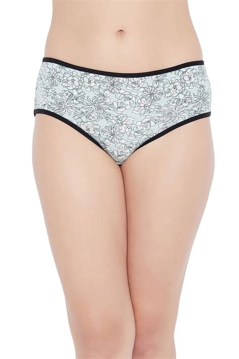 Buy Mid Waist Floral Print Hipster Panty In Light Blue Cotton Online India Best Prices Cod