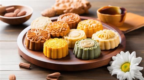 Premium AI Image | Traditional Chinese food MidAutumn Festival moon cake