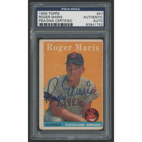 Roger Maris Signed Topps Rc Psa Pristine Auction