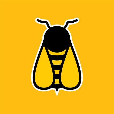 Honey Bee Flat Design Vector Illustration Bee Icon Bumblebee Logo