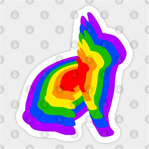 Rainbow Rabbit Rainbow Rabbit Sticker Teepublic