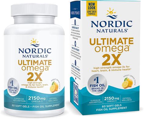Nordic Naturals Ultimate Omega 2X, sabor a limón, 2150mg Omega 3, 60 ...
