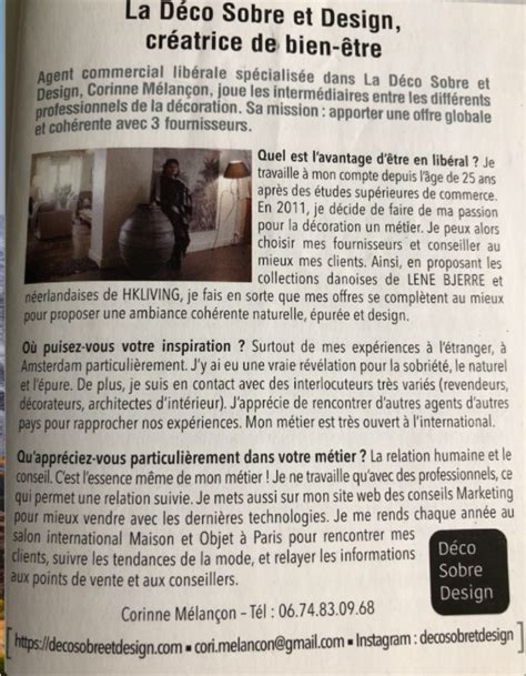 LA PRESSE EN A PARLÉ Déco Sobre et Design