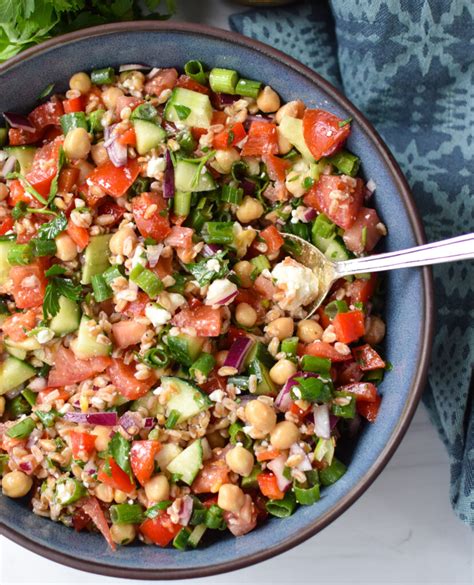 Mediterranean Farro Salad Image 8 A Cedar Spoon