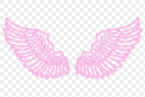 Neon Pink Wings Outline Sticker Free Png Sticker Rawpixel