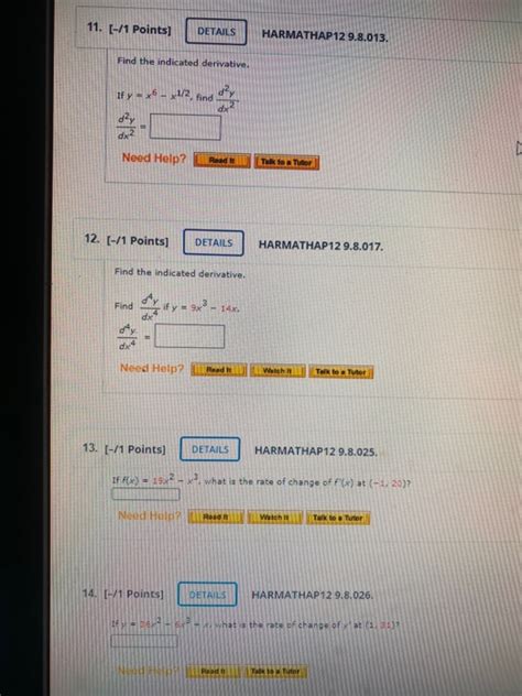 Solved 11 1 Points DETAILS HARMATHAP 12 9 8 013 Find Chegg