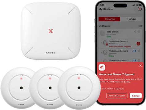 X Sense Wi Fi Water Leak Detector Smart Water Sensor Alarm Water Detector Alarm With 1700 Ft