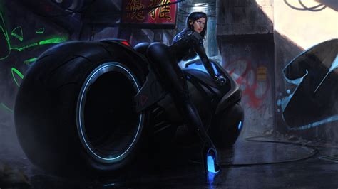 Cyberpunk Girl Futuristic Motorcycle Wallpapers Wallpaper Cave