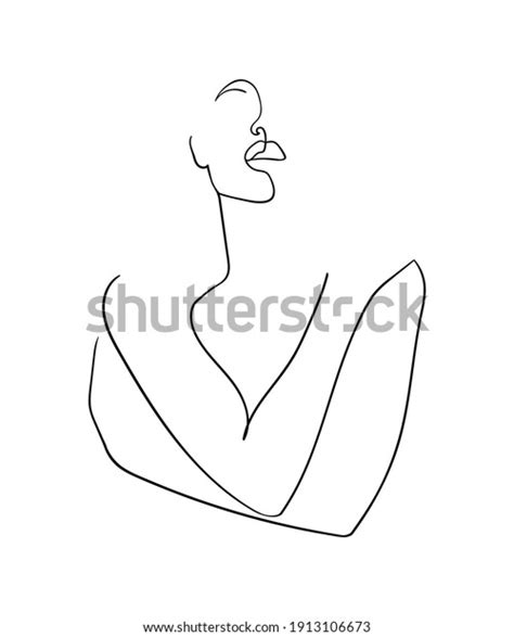 Continuous Line Drawing Beauty Woman Hugging เวกเตอร์สต็อก ปลอดค่า