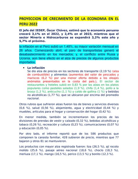 Proyeccion De Crecimiento De La Economia En El Peru 2022 Proyeccion De Crecimiento De La