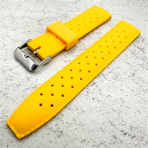 Tropical Silicone Quick Release Watch Strap Yellow