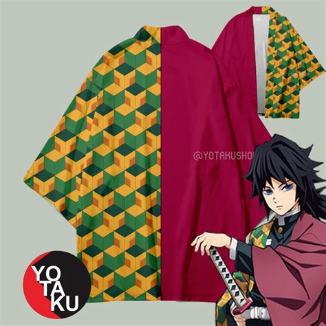 Jual Haori Cardigan Anime Demon Slayer Giyu Tomioka Kostum Cosplay