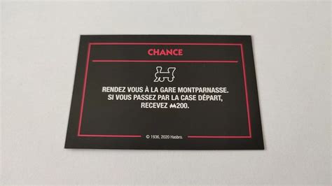 Carte Chance Gare Montparnasse Jeu De Soci T Monopoly Mauvais Perdants