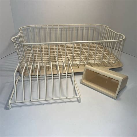 Vtg Rubbermaid Dish Drainer Drying Coated Rack W Mat Tray And Rack 20x14 Etsy