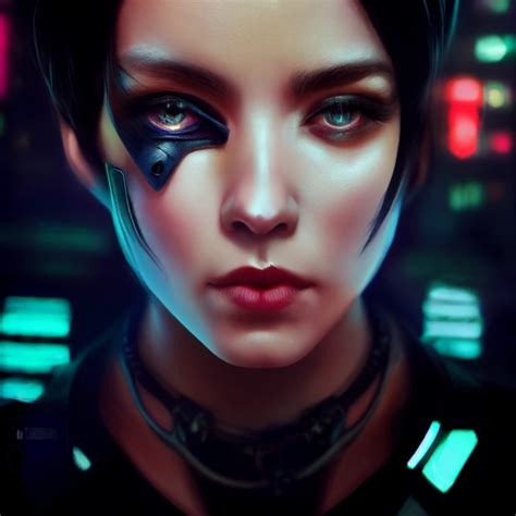 Cyberpunk Stunningly Beautiful Woman Hyper Realism Midjourney