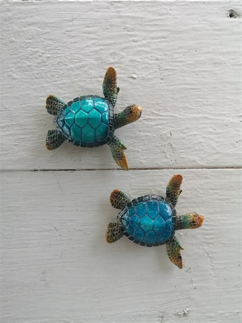 Turtle Magnet Nautical Magnet Turtle Figurine Turtle Lover Etsy