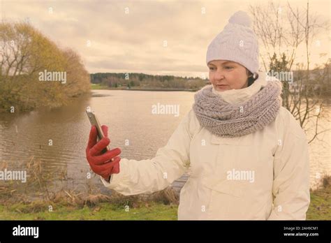 Mature Beautiful Woman Getting Away From It All With Nature Stock Photo Alamy