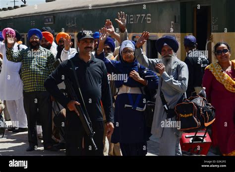 Hundreds Of Indian Sikh Pilgrims Arrived At The Wagah Railway Station