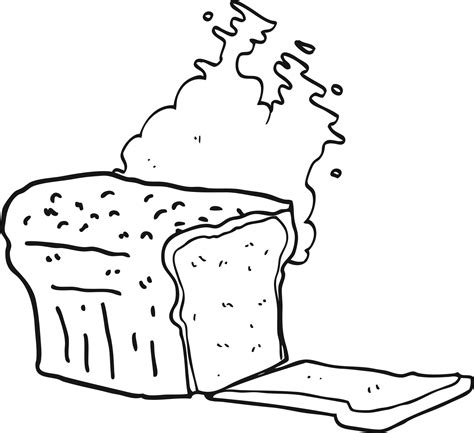 Hand Drawn Black And White Cartoon Fresh Baked Bread 45165946 Png