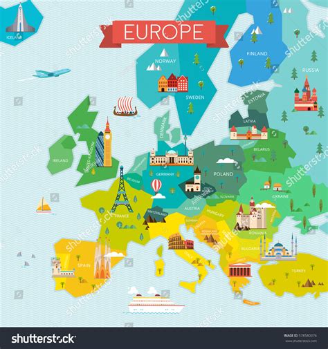 53,692 Europe landmarks map Images, Stock Photos & Vectors | Shutterstock