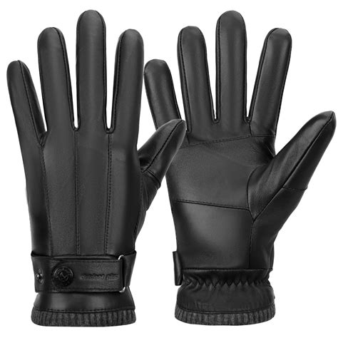 Leather Gloves For Men Mens Winter Leather Driving Gloves Touchscreen For T