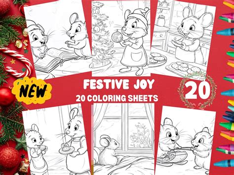 20 Christmas Mice Coloring Pages For Kids Fun Holiday Scenes Printable