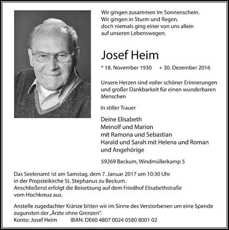 Traueranzeigen Von Josef Heim Augsburger Allgemeine Zeitung