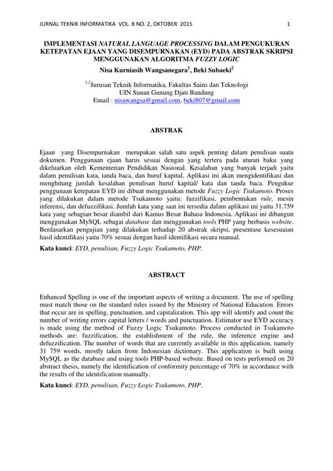 Contoh Abstrak Skripsi Jurusan Teknik Informatika My Skripsi Riset
