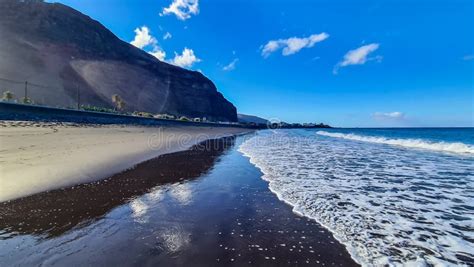 Scenic View On Beach Playa Valle Gran Rey During Sunset Seen From