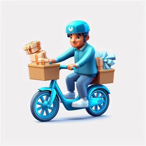 Premium AI Image Arafed Delivery Man On A Scooter With A Box And A