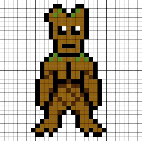 Groot Guardians Of The Galaxy Perler Bead Pattern Perler Bead Patterns