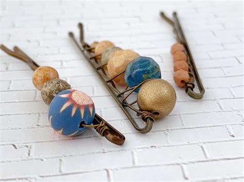 Beaded Bobby Pin Set Boho Fashion Accessories Gifts For Hippies Etsy