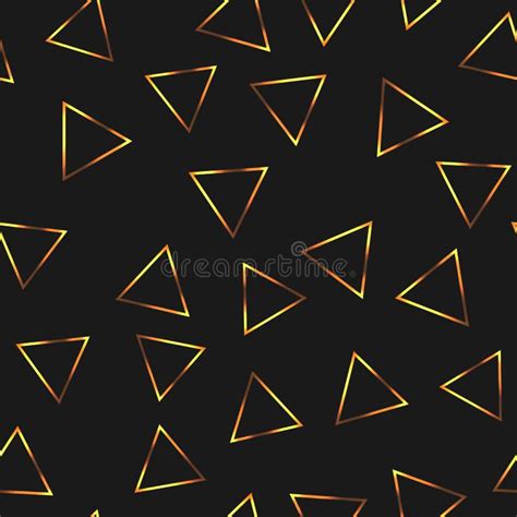 Gold Seamless Pattern Triangles Black Background Stock Illustrations