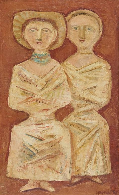 Massimo Campigli Due Donne Olio Su Tela Asta Asta Di Arte