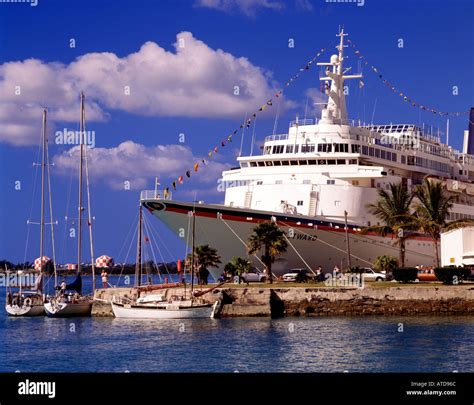 Cruise Ship Docked In Bermuda Stock Photo Alamy