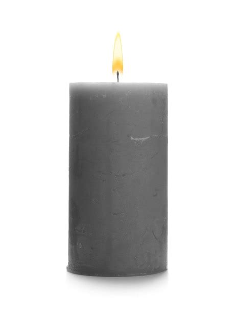 Premium Photo New Grey Wax Candle Isolated On White