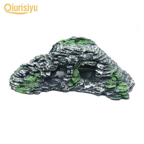 Aquarium Resin Reptile Hiding Cave Turtle Tortoise Terrace Rock Fish