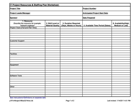 Free Printable Staffing Plan Templates [Excel, Word, PDF] Sample