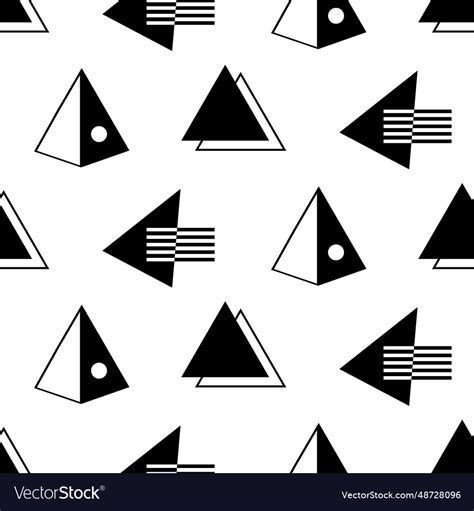 90s Trendy Geometric Memphis Seamless Pattern Vector Image