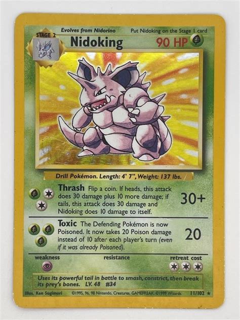 Nidoking 11102 Holo Rare Pokémon Base Set Ab 1 Kaufen Auf Ricardo